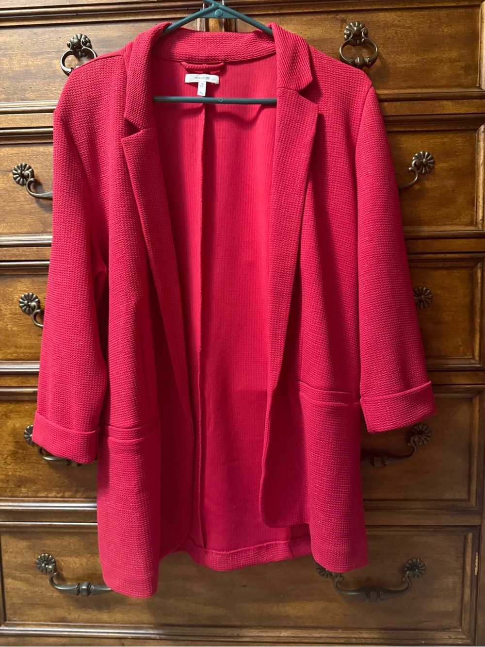Maurices Red Sparkle Blazer - XL